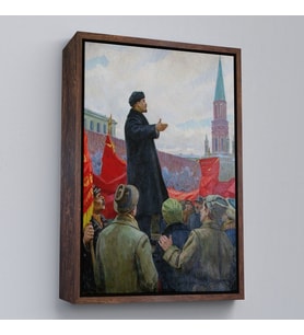 Çerçeveli Sovyet lideri Vladimir Lenin Tablo (Altın)