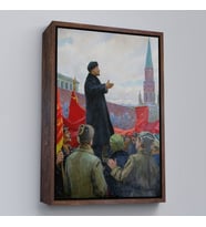 Çerçeveli Sovyet lideri Vladimir Lenin Tablo (Altın)
