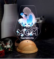 Happy Mother's Day Hediyesi, Kişiye Özel Tesettürlü Anneye Hediye Led Lamba, Anne Adayına Özel Tasarımlı İlk Anneler Günü Hediyesi