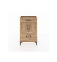 Arges Komodin Tek Raflı 2 Çekmeceli 2 Kapaklı 60x30x96 Çam-Çam