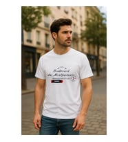 Erkek Bisiklet Yaka Baskılı Siyah T-shirt (NAR)