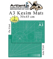 Kesim Matı A3 30x45 cm Çift Taraflı 2 Adet Çizim Matı Kesme Madı Kesim Tablası Kesim Altlığı (Yeşil)