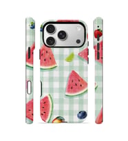 iPhone 17 Pro Vorian Çift Katmanlı Kılıf Watermelon Picnic Gingham