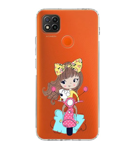 Xiaomi Redmi 10A  Kamera Korumalı Kapak Vespagirl Tasarımlı Şeffaf  Kılıf