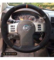 Nissan Navara D40 Dikme Direksiyon Kılıfı Alcantara Süet Mat Karbon Taba Yüzük ve Dikiş SE-LE-Dolu Pikaplar 2005-2015