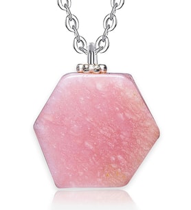 Sertifikalı Doğal Pembe Opal Taşı Kolye (Çok Renkli)