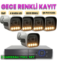 XMPRO Gece Renkli Gösteren 5 Kameralı 5 Megapiksel Güvenlik Kamerası Seti