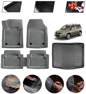 Skoda Yeti 2009-2018 Uyumlu Paspas Araca Özel Bagaj Havuzu MBS Gri