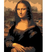 Mona Lisa Sayılarla Boyama Seti 50x65 cm (Tuvale Gerili)