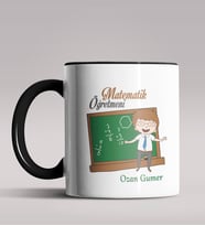 Kişiye Özel Matematik Öğretmeni Tasarımlı Siyah Renk Kupa 9 (Siyah)