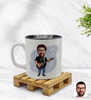 BK Gift Kişiye Özel Baba Karikatürlü İçi Siyah Renkli Kupa Bardak Model 4