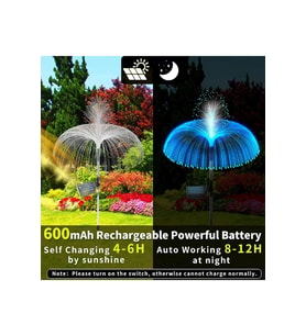 Solar Dekoratif Bahçe Lambası Denizanası 7 Renk LED Çim Yol Teras Peyzaj Bahçe Süs Işığı