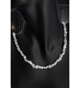 Ay Taşı Doğal Taş Tımbıl Kesim Beyaz 6x8mm Kolye