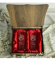 Aslan Figürlü Kişiye Özel 2'li Rakı Kadehi Seti