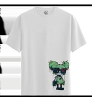 Graffiti Bear - %100 Pamuklu Kadın Beyaz Tişört - Premium Quality (Siyah - Beyaz)
