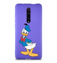 Xiaomi Redmi K20 Pro Soft Premier Kapak Donald Duck-D Tasarımlı Silikon Kılıf - Mor (Şeffaf)