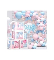 BABY KUTULU MAKARON RENK BALON SET