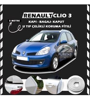 Renault Clio 3 Oto Araç Kapı Koruma Fitili 5metre Parlak Beyaz Renk
