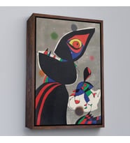 Çerçeveli Joan Miro - Gaudi Tablo (Beyaz)