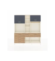 Arges Dolap 11 Raflı 6 Çekmeceli 4 Kapaklı 220x30x243 Aytaşı-Antrasit/Çam