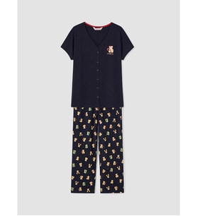LCW DREAM Lacivert V Yaka Desenli Hamile Pijama Takım