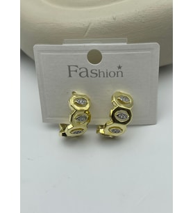 Vip Gold Taşlı Halka Küpe - 26vipkp04