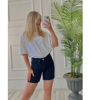 Kadın Zara Model Şehir Boy Şort Siyah
