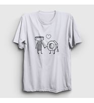 Presmono Unisex Beyaz Lovers V3 Valentine's Day Sevgililer Günü T-Shirt 284833tt (Beyaz)