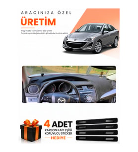 MAZDA 3 (2009-2013) Uyumlu Torpido Koruma Örtüsü Oto Kılıfı - Siyah