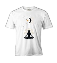 Yoga - Rising to the Moon Beyaz Erkek Tshirt