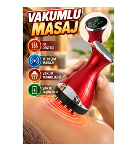 Isı ve Titreşim Destekli Vakumlu Kupa Masaj Cihazı – Şarjlı ve Taşınabilir