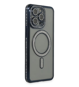 Pilelistore   iPhone 15 Pro Kılıf Joke Simli Magneticsafe Kılıf - Lacivert