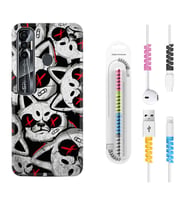 Tecno Spark 6 6 Go 8C 8 Pro 7 7 Pro Kılıf Kablo Koruma Spiral Silikon Kızgın Kediler 1781