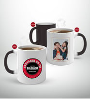 BK Gift Kişiye Özel Babalar Günü Hediyesi Fotoğraflı Sihirli Kupa Bardak-51 (Beyaz)