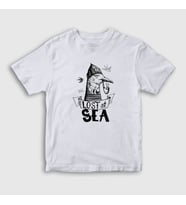 Presmono Unisex Çocuk Beyaz Lost At Sea Seagull Martı T-Shirt 289857tt