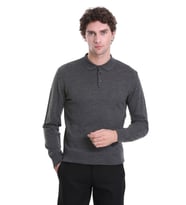 Hatemoğlu Gri Regular Fit Düz Polo Yaka Triko Kazak