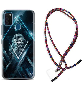 Samsung M21 M22 M23 M30 M31S M32 Kılıf Boyun Asklı Rasta Silikon Old Owl 1649