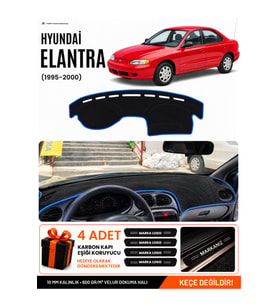 HYUNDAİ ELANTRA (1995-2000) Uyumlu Torpido Örtüsü Torpido Kılıfı - Siyah Mavi