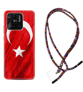 Xiaomi Poco X3 Pro M4 Pro X4 Pro C40 10C Kılıf Boyun Asklı Rasta Silikon Şanlı Türk Bayrağı 4 1401