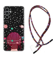 Samsung A23 A31 A32 A50 A51 A52 A53 A70 Kılıf Boyun Asklı Rasta Silikon Space Woman 1311