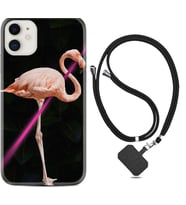 Apple iPhone 11 12 13 Mini Kılıf Boyun Askılı Silikon Line Filamingo 1776