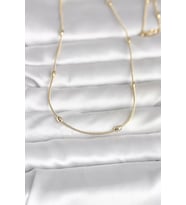 CM 14K Gold Renk Yılan Zincirli Damla Topçuk Model 60 cm Kadın Kolye - TJ-BKO10990