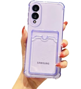 Teknomoda Samsung Galaxy S25 EDGE Kılıf Kartlıklı Anti Şok Korumalı Şeffaf Silikon Lila