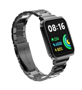 Xiaomi Redmi Watch 2 Lite Uyumlu Kordon Paslanmaz Metal Baklalı Klipsli Zore KRD-60 Kayış