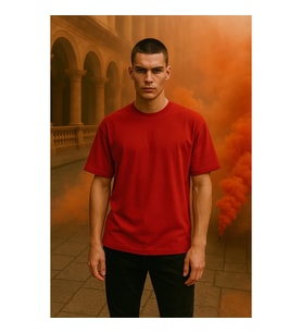 Erkek Bisiklet Yaka Oversize %100 Pamuk T-Shirt