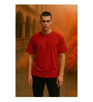 Erkek Bisiklet Yaka Oversize %100 Pamuk T-Shirt