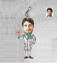 Kişiye Özel Dişçi Erkek Doktor Ahşap Anahtarlık-4