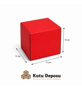 11x11x11 cm Ofset Kupa Bardak Kutusu – Kırmızı (50 ADET)