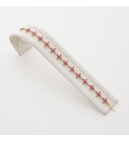 Gold Pembe Çiçek Gümüş Bileklik