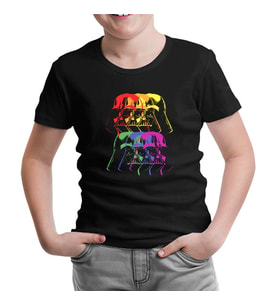 Star Wars - Darth Vader Colors Siyah Çocuk Tshirt